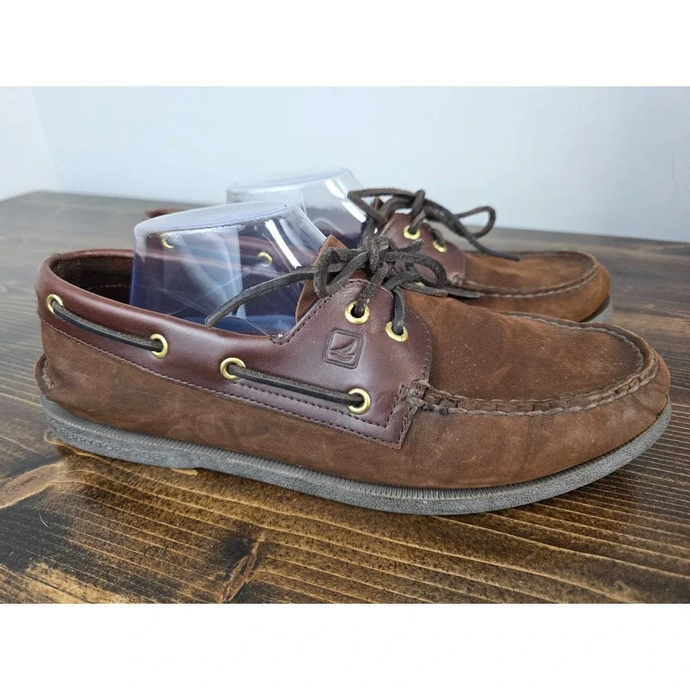Sperry Top-Sider Men's Boat Shoes Size 11 M Brown Leather Slip On Casual Loafers